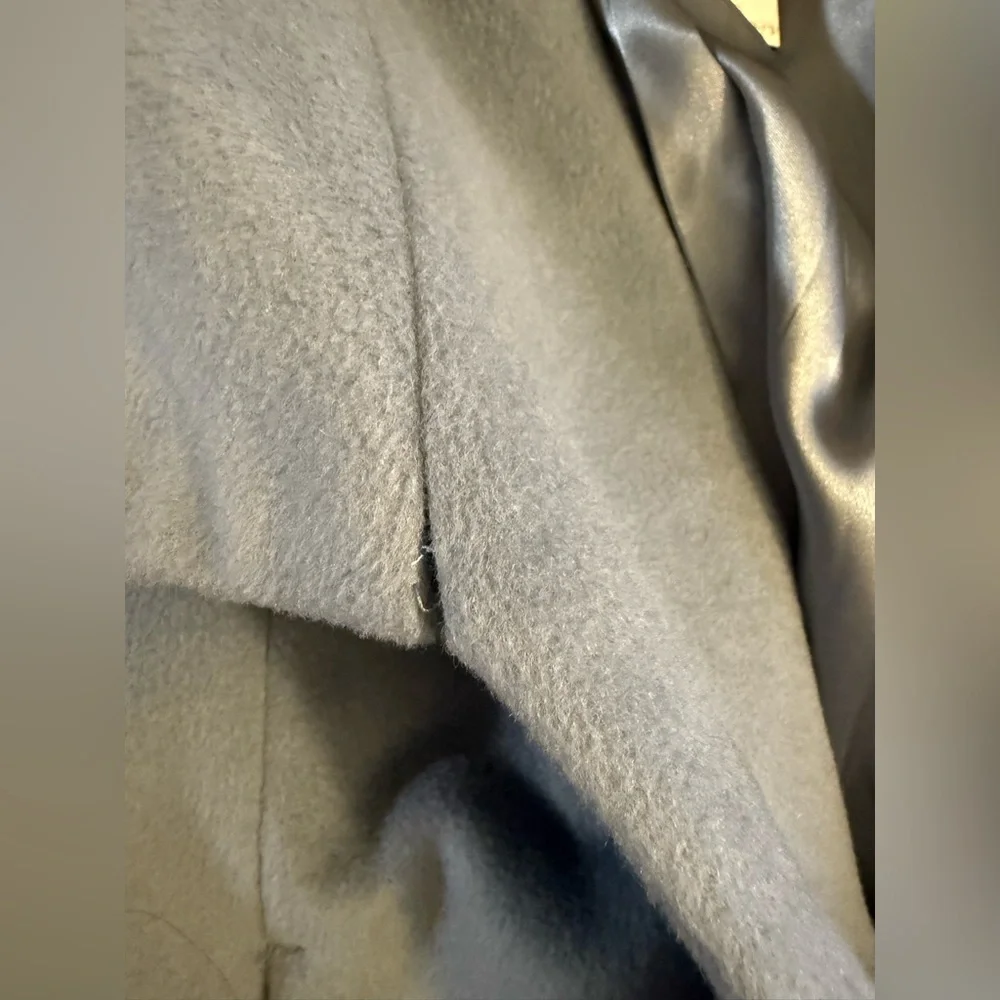 Elie Tahari Pale Blue Marla Oversized Collar Wrap Coat - Picture 11 of 12